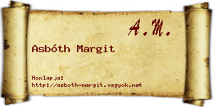 Asbóth Margit névjegykártya